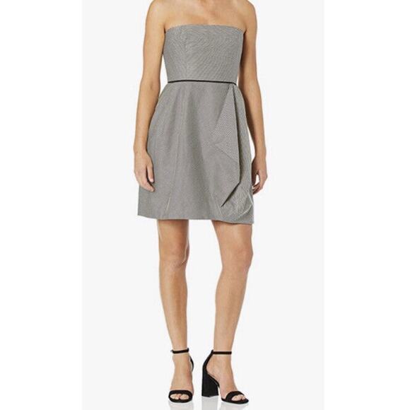 HALSTON Evening Collection Women’s Chalk Stripe Strapless Dress Size 10 NEW - Picture 10 of 13